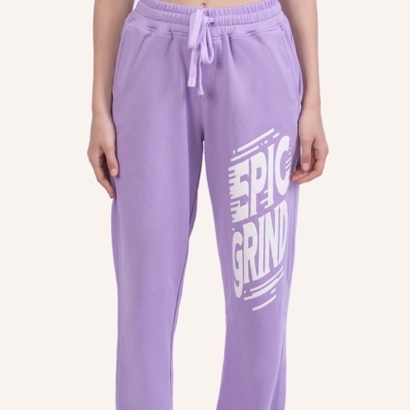 Purple Wide Leg Jogger Pant - Picture 1 of 2